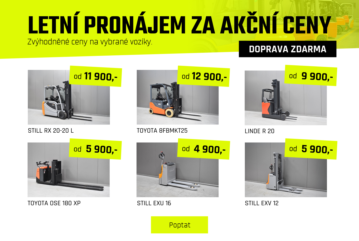 Nabídka vozíků na letní akci